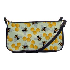 Bees Pattern Honey Bee Bug Honeycomb Honey Beehive Shoulder Clutch Bag by Bedest