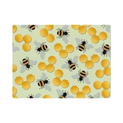 Bees Pattern Honey Bee Bug Honeycomb Honey Beehive Premium Plush Fleece Blanket (mini) by Bedest