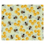 Bees Pattern Honey Bee Bug Honeycomb Honey Beehive Premium Plush Fleece Blanket (Small) 50 x40  Blanket Front