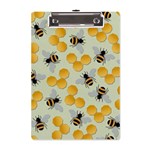 Bees Pattern Honey Bee Bug Honeycomb Honey Beehive A5 Acrylic Clipboard Front