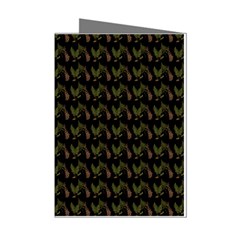 Fern Pattern 2 Black Mini Greeting Cards (pkg Of 8) by snowwhitegirl