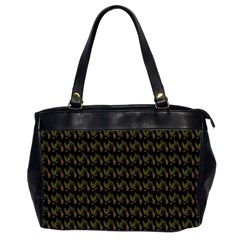 Fern Pattern 2 Black Oversize Office Handbag (2 Sides)