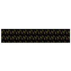 Fern Pattern 2 Black Small Premium Plush Fleece Scarf