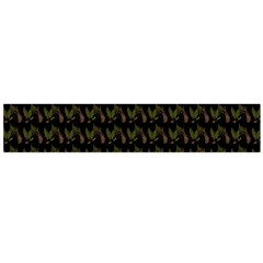 Fern Pattern 2 Black Large Premium Plush Fleece Scarf 