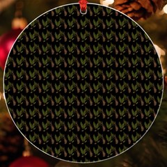 Fern Pattern 2 Black Uv Print Acrylic Ornament Round by snowwhitegirl