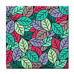 Pattern Leaves Background Nature Tile Coaster