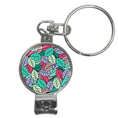 Pattern Leaves Background Nature Nail Clippers Key Chain by Proyonanggan