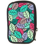 Pattern Leaves Background Nature Compact Camera Leather Case Front