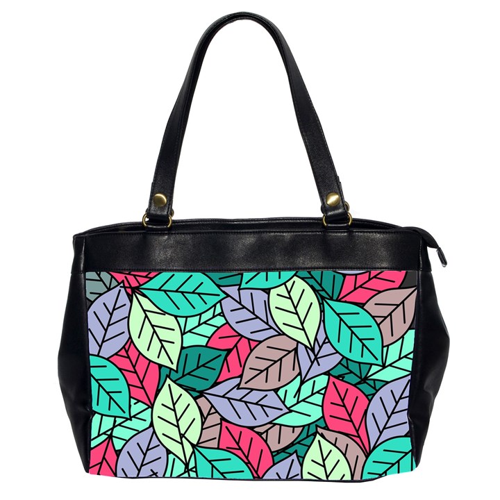 Pattern Leaves Background Nature Oversize Office Handbag (2 Sides)