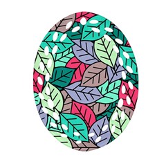 Pattern Leaves Background Nature Oval Filigree Ornament (two Sides) by Proyonanggan