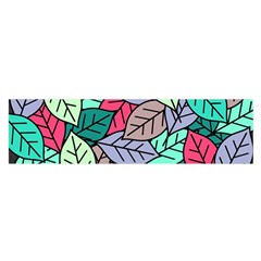 Pattern Leaves Background Nature Oblong Satin Scarf (16  X 60 ) by Proyonanggan