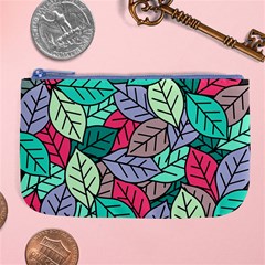 Pattern Leaves Background Nature Large Coin Purse by Proyonanggan