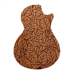 Pattern Leaves Background Nature Guitar Shape Wood Guitar Pick Holder Case And Picks Set by Proyonanggan