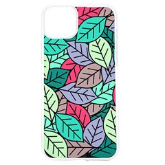 Pattern Leaves Background Nature Iphone 15 Tpu Uv Print Case by Proyonanggan