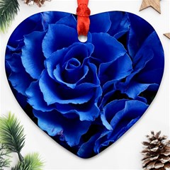 Roses Flowers Plant Romance Heart Ornament (two Sides)