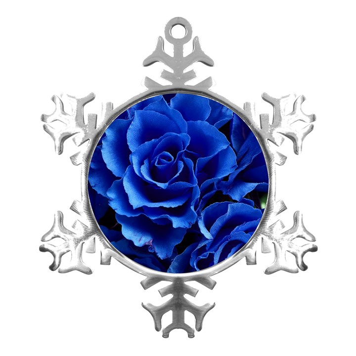 Roses Flowers Plant Romance Metal Small Snowflake Ornament