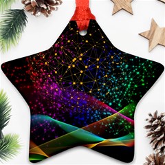 Particles Waves Line Multicoloured Ornament (star)