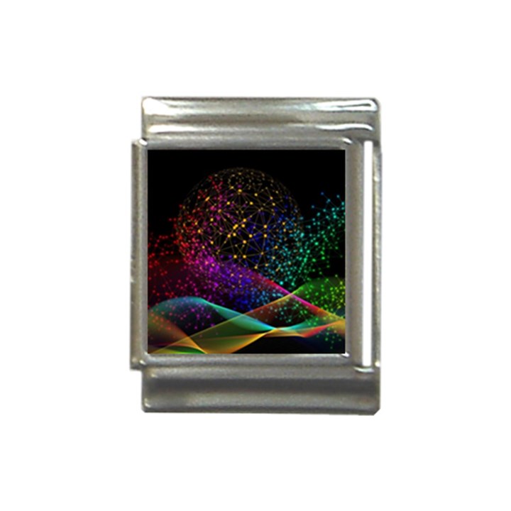 Particles Waves Line Multicoloured Italian Charm (13mm)