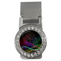 Particles Waves Line Multicoloured Money Clips (cz) 