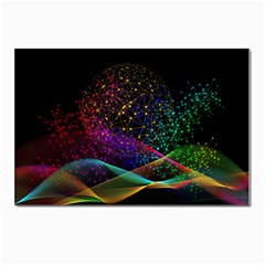 Particles Waves Line Multicoloured Postcards 5  X 7  (pkg Of 10) by Proyonanggan