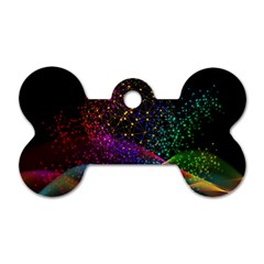 Particles Waves Line Multicoloured Dog Tag Bone (two Sides) by Proyonanggan