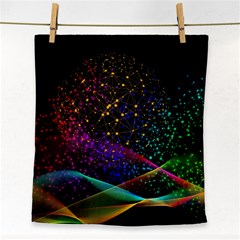 Particles Waves Line Multicoloured Face Towel by Proyonanggan