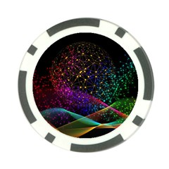 Particles Waves Line Multicoloured Poker Chip Card Guard (10 Pack) by Proyonanggan