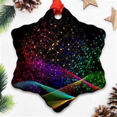 Particles Waves Line Multicoloured Ornament (snowflake)