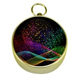 Particles Waves Line Multicoloured Gold Compasses Front