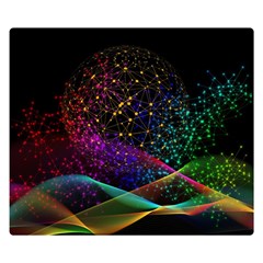 Particles Waves Line Multicoloured Two Sides Premium Plush Fleece Blanket (kids Size) by Proyonanggan