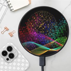 Particles Waves Line Multicoloured Wireless Fast Charger(black) by Proyonanggan