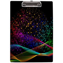 Particles Waves Line Multicoloured A4 Acrylic Clipboard by Proyonanggan