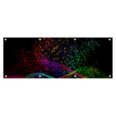 Particles Waves Line Multicoloured Banner And Sign 8  X 3  by Proyonanggan