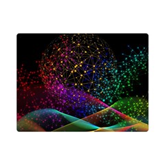 Particles Waves Line Multicoloured Premium Plush Fleece Blanket (mini) by Proyonanggan