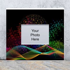 Particles Waves Line Multicoloured White Wall Photo Frame 5  X 7  by Proyonanggan