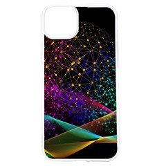 Particles Waves Line Multicoloured Iphone 15 Tpu Uv Print Case by Proyonanggan