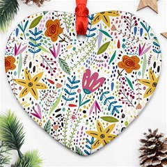 Flowers Nature Wallpaper Background Ornament (heart)