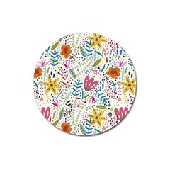 Flowers Nature Wallpaper Background Magnet 3  (round) by Proyonanggan