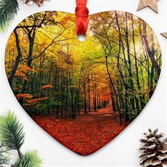 Forest Woods Autumn Nature Ornament (heart)