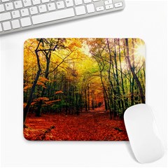 Forest Woods Autumn Nature Large Mousepad by Proyonanggan