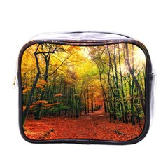 Forest Woods Autumn Nature Mini Toiletries Bag (one Side) by Proyonanggan