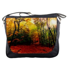 Forest Woods Autumn Nature Messenger Bag by Proyonanggan