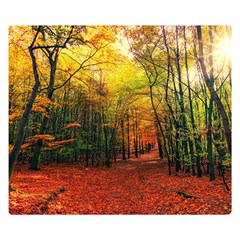 Forest Woods Autumn Nature Premium Plush Fleece Blanket (small) by Proyonanggan