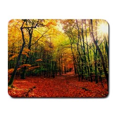 Forest Woods Autumn Nature Small Mousepad by Proyonanggan