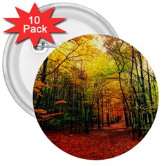 Forest Woods Autumn Nature 3  Buttons (10 Pack)  by Proyonanggan