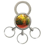 Forest Woods Autumn Nature 3-Ring Key Chain Front