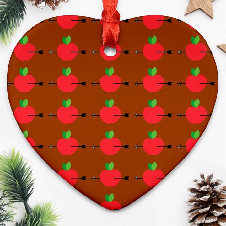 Apple Arrow Pattern Design Drawing Ornament (Heart)