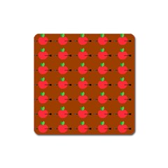 Apple Arrow Pattern Design Drawing Square Magnet by Proyonanggan