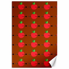 Apple Arrow Pattern Design Drawing Canvas 12  X 18  by Proyonanggan