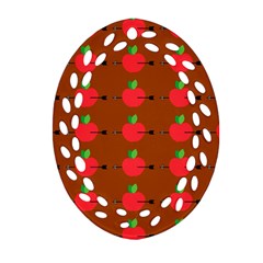 Apple Arrow Pattern Design Drawing Oval Filigree Ornament (two Sides) by Proyonanggan